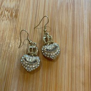 Juicy Couture Bedazzled Earrings Costume Jewelry, 
Gold
